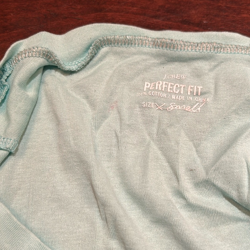 J crew decorative pale green t shirt